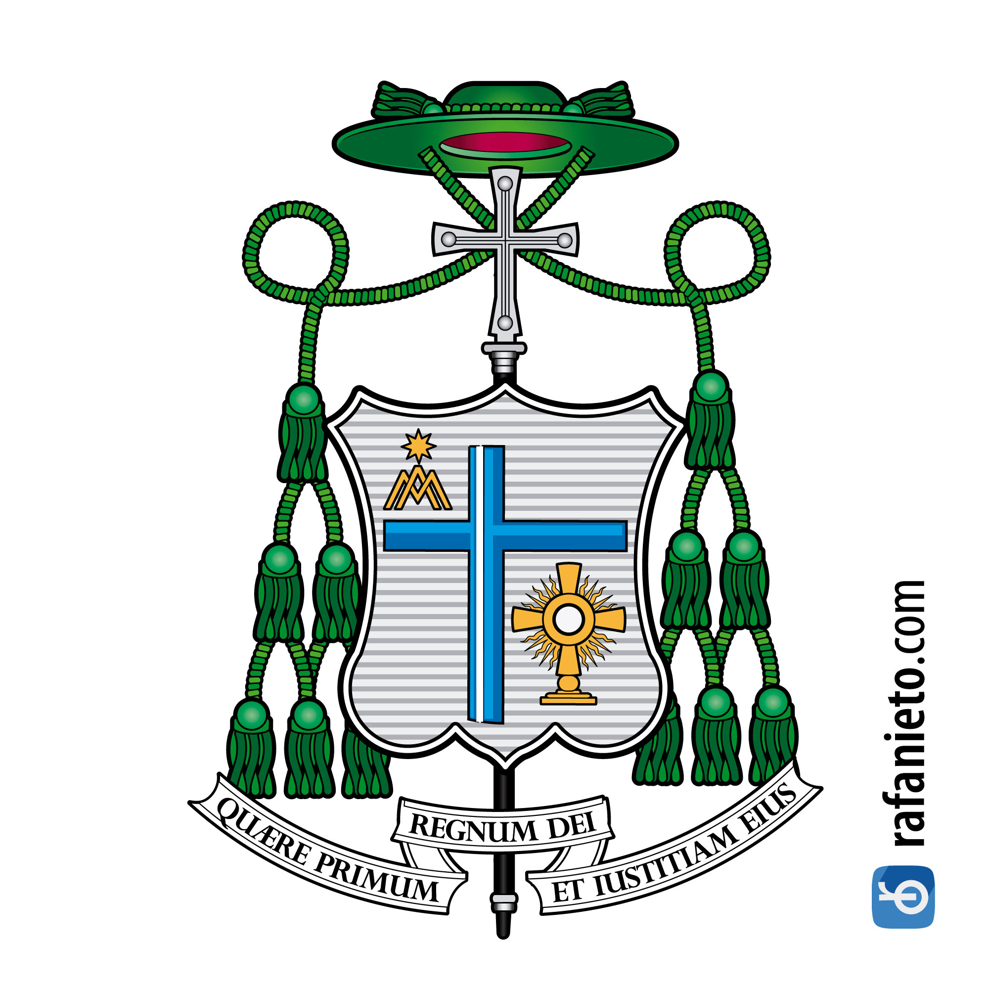 Escudo obispo. Trabajo de Heráldica eclesiástica. Coat of arms ecclesiastical heraldry