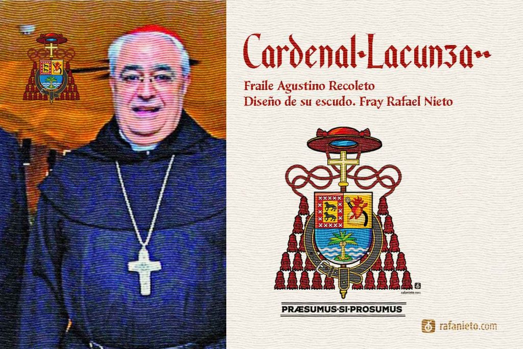 Escudo del Cardenal Lacunza. Fraile Agustino Recoleto. Trabajo propio de Fray Rafael Nieto