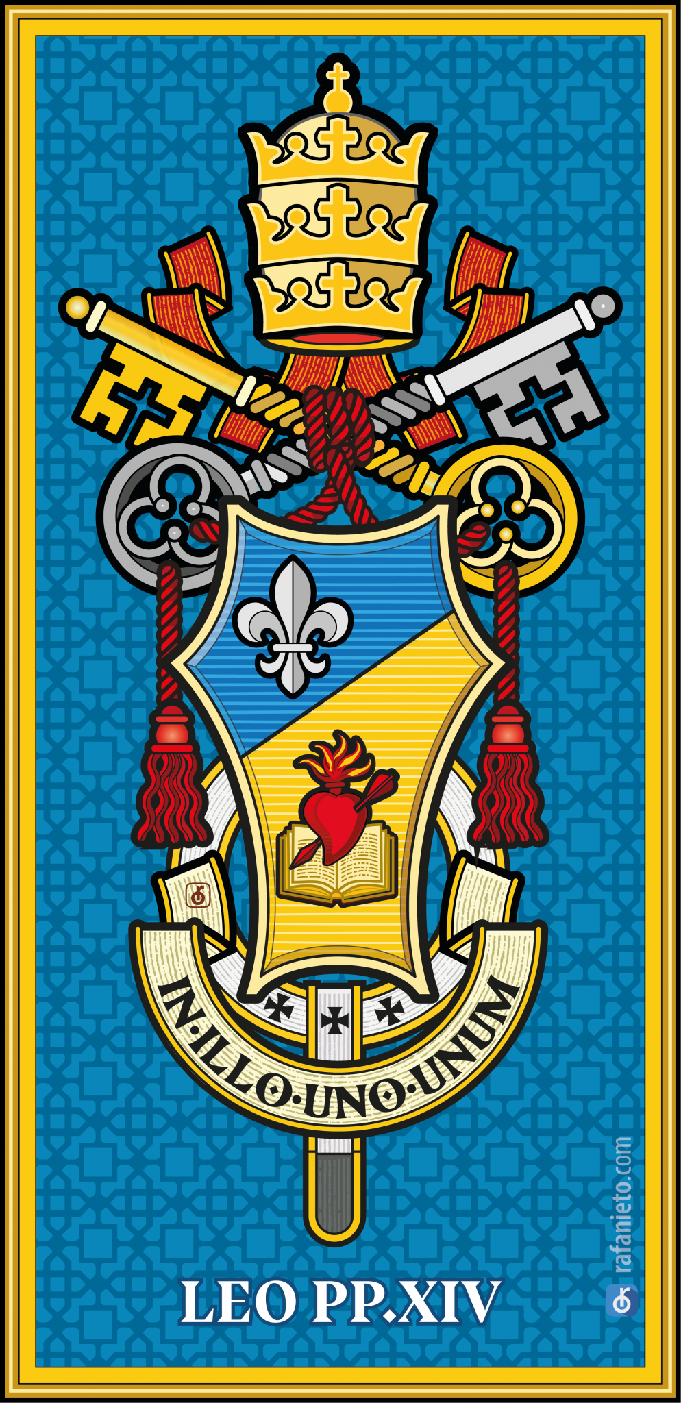 Escudo del papa León XIV – Fray Rafael Nieto