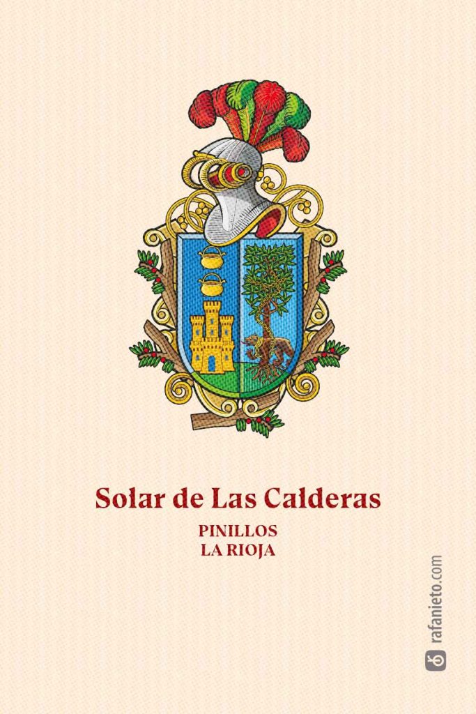 Blasón del Solar de Las Calderas. Versión de Fray Rafael Nieto.